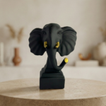TCG 7" Black Elephant Face Statue