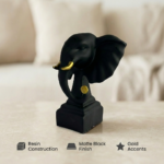 TCG 7" Black Elephant Face Statue - Image 5