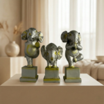 TCG 9" Yoga Posture Elephant Set Antique Colour - Image 2