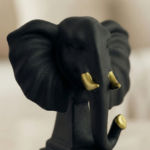 TCG 7" Black Elephant Face Statue - Image 2