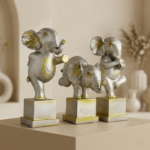 TCG 9" Yoga Posture Elephant Set Antique Colour