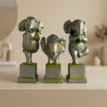 TCG 9" Yoga Posture Elephant Set Antique Colour - Image 5