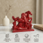 TCG 8" Red Horse Running Couple Statue - Image 6