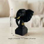 TCG 7" Black Elephant Face Statue - Image 6