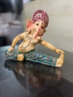 10" Multi colour Yoga Ganesha Statue - Image 8