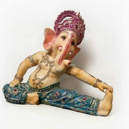 10" Multi colour Yoga Ganesha Statue