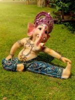 10" Multi colour Yoga Ganesha Statue - Image 2