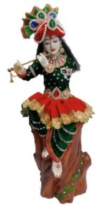 20" Lord Krishna Murti decorative with stone