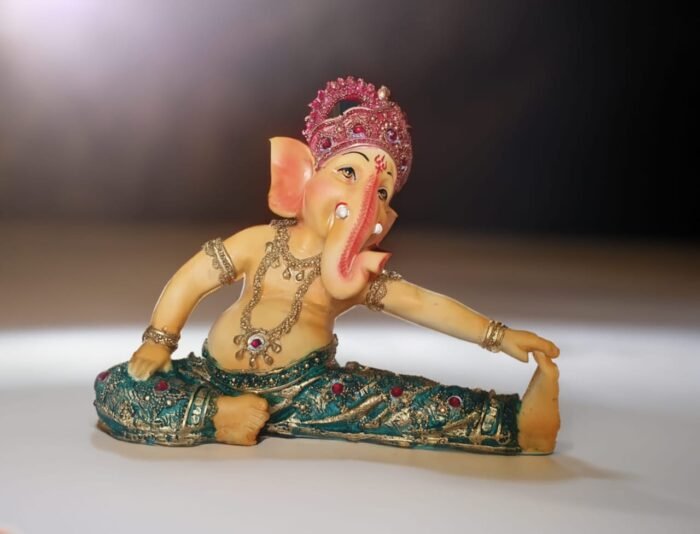 10" Multi colour Yoga Ganesha Statue - Image 6