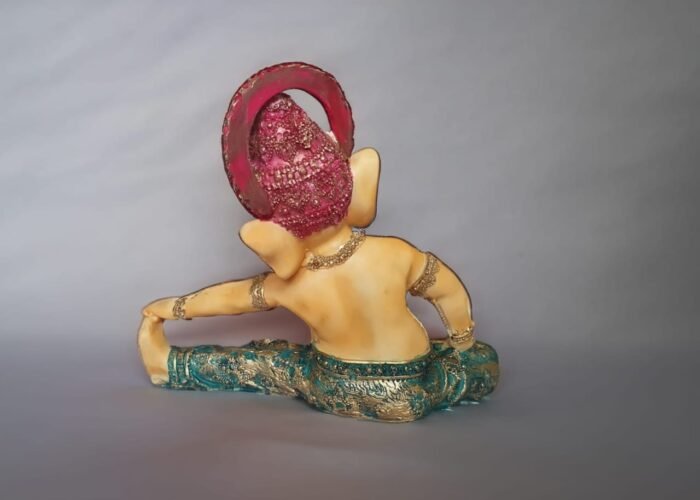 10" Multi colour Yoga Ganesha Statue - Image 4