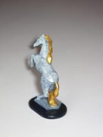11" Golden White Marble Finish Horse