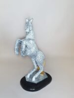 11" Golden White Marble Finish Horse - Image 6
