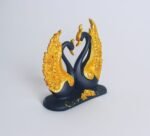 7" Lovely Blue Golden Couple Swan - Image 5