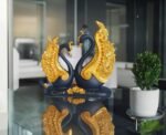 7" Lovely Blue Golden Couple Swan - Image 4