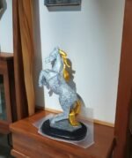 11" Golden White Marble Finish Horse - Image 2