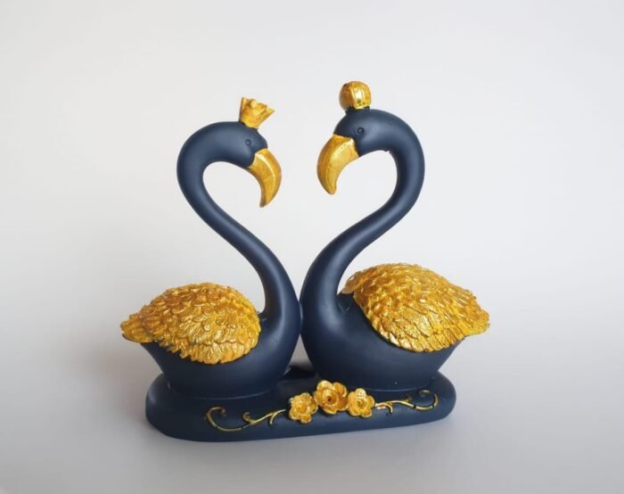 7" Lovely Blue King Queen Swan Couple - Image 1