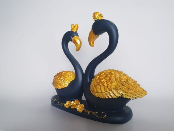 7" Lovely Blue King Queen Swan Couple - Image 2