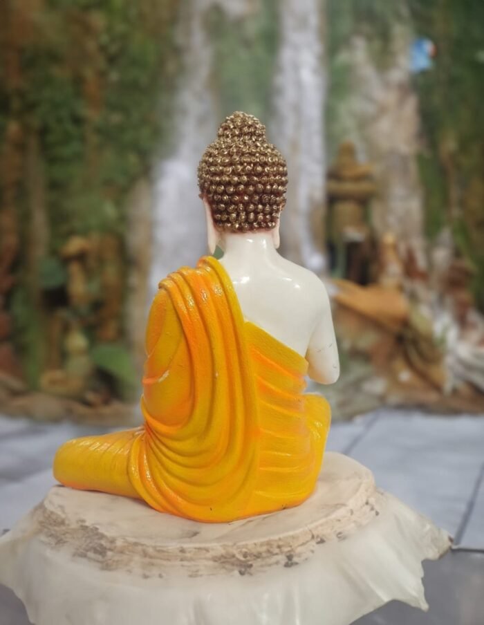 13" Calm Posture Bhudda comes in orange colour. - Image 5
