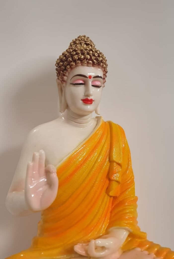 13" Calm Posture Bhudda comes in orange colour. - Image 4