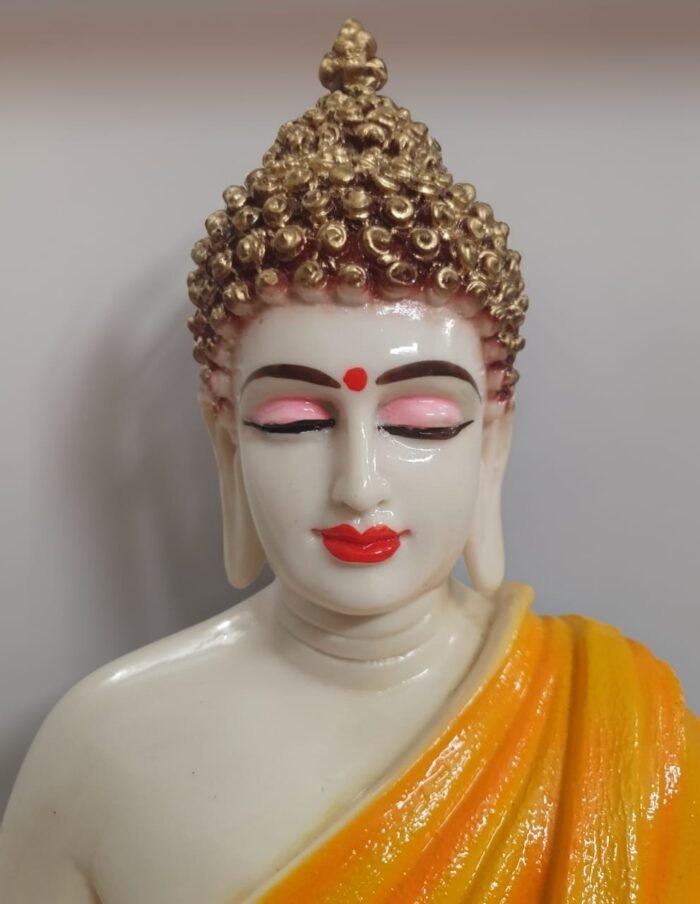 13" Calm Posture Bhudda comes in orange colour. - Image 3