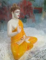 13" Calm Posture Bhudda comes in orange colour. - Image 2