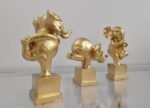 9" Yoga Posture Elephant Set comes in golden colour. - Image 5