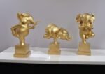 9" Yoga Posture Elephant Set comes in golden colour. - Image 3