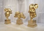 9" Yoga Posture Elephant Set comes in golden colour. - Image 2