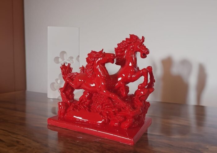 8" Red Horse Running Couple - Image 4
