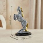 TCG 11" Golden Marble Horse Statue - Image 5