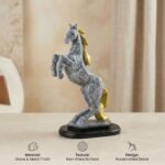 TCG 11" Golden Marble Horse Statue - Image 4