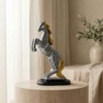 TCG 11" Golden Marble Horse Statue