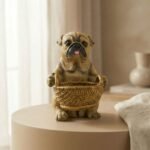 TCG 8.6" Pug Dog with Storage Basket Statue