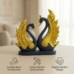TCG 7.5" Lovely Blue Golden Couple Swan Statue - Image 5