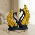 TCG 7.5" Lovely Blue Golden Couple Swan Statue - Image 6