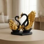 TCG 7.5" Lovely Blue Golden Heart Couple Swan - Image 2