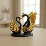 TCG 7.5" Lovely Blue Golden Heart Couple Swan