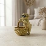 TCG 9.8" Pug Dog with Candy Basket Statue