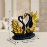 TCG 7.5" Lovely Blue Golden Heart Couple Swan - Image 4