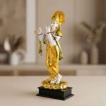 TCG 17.5" Marble Gold Elite Krishna Murti - Image 3