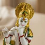 TCG 17.5" Marble Gold Elite Krishna Murti - Image 2