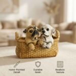 TCG 5.9" Cute Puppies In Basket - Image 6