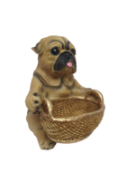 TCG 22cm Pug Dog with Storage Basket Statue - Image 5
