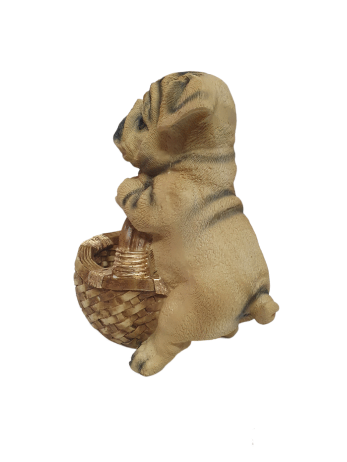 TCG 25cm Pug Dog with candy Basket Statue - Image 6