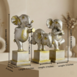 TCG 9" Yoga Posture Elephant Set Antique Colour - Image 7