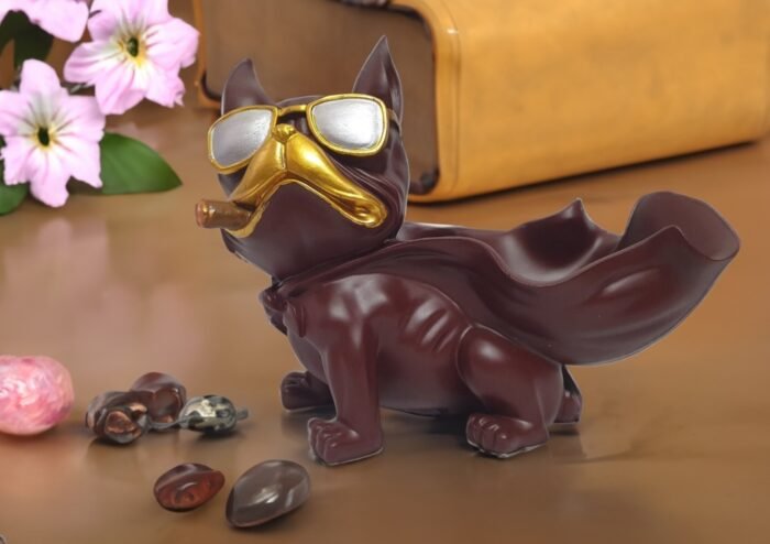 TCG 18cm Bull Dog with Basket Statue - Image 2