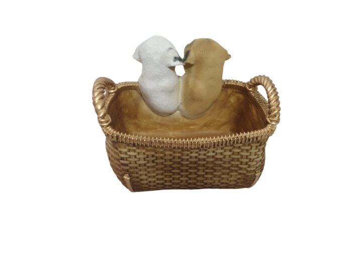 TCG 15cm Cute Puppies in Basket Statue - Image 2